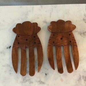 Wooden Salad Hands Pineapple Shape